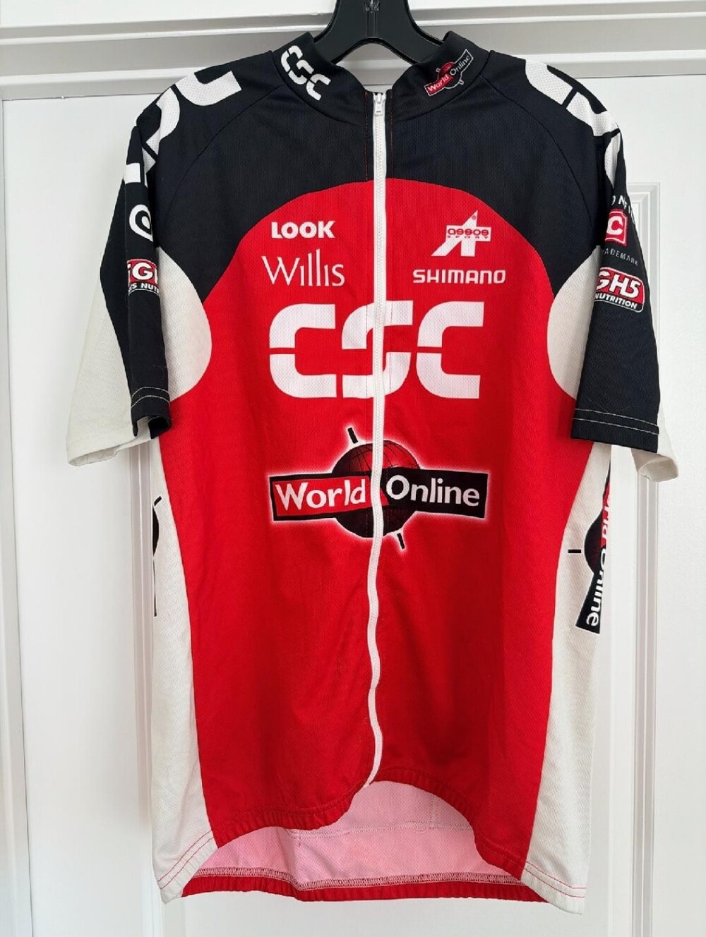 Vintage ASSOS CSC World Online Men’s XL Cycling Jersey Full Zip